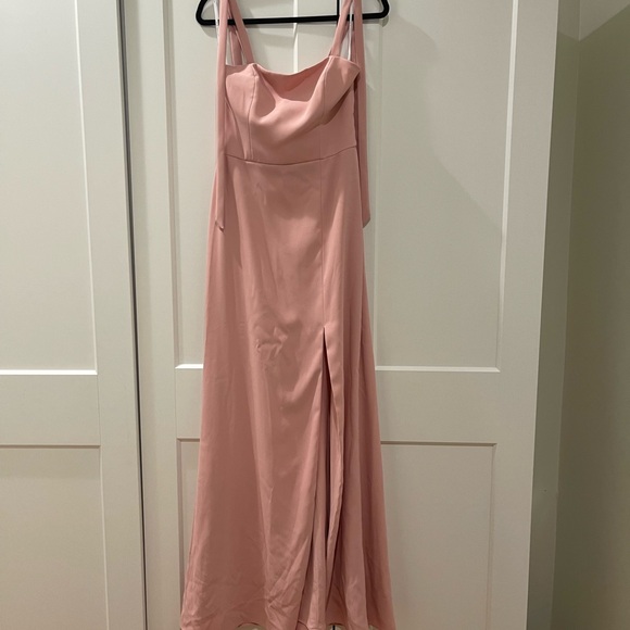 Dessy Collection AfterSix - Pantone Rose Quartz Bridesmaid Dress Crepe - Picture 4 of 7